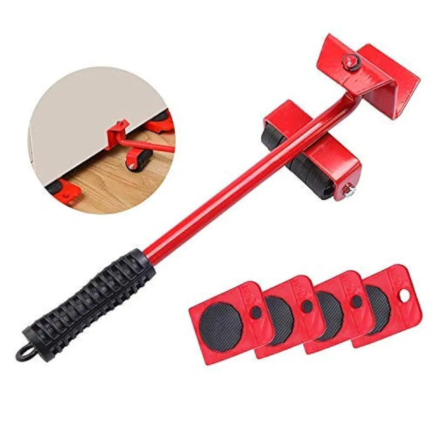 AMFS Store Furniture Shifting Tool/Heavy Weight Lifting Tool and Mover Tool Set Easy Furniture Shifting Tool Set/Furniture Lifter (Red) Pack of 1 W L 1