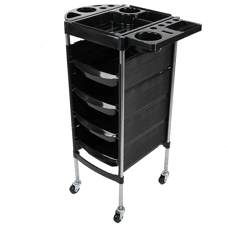 Ketsicart Storage Trolley, Flexible Rotation Strong Load Bearing Hair Salon Trolley, Universal Wheel for Household Spa Salon Barber Shop