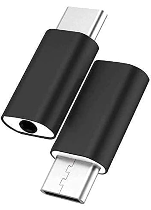 USB Type-C to 3.5mm Audio Adapter, Black, Earphone Connector, Headphone Converter
