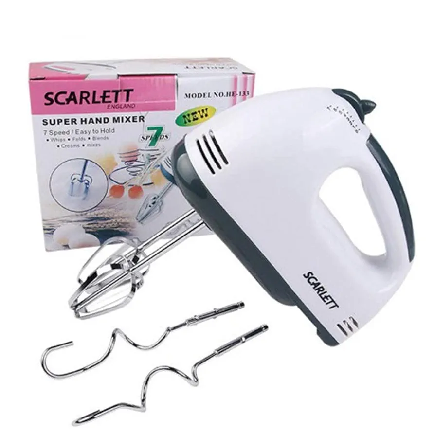 Scarlett Blender Speed Electric Blender Hand Mixer for beating Eggs, Cream, Caker Batter, Puree Roasting Appliances with 7 Speed Control Mixer Kitchen Baking Tools
