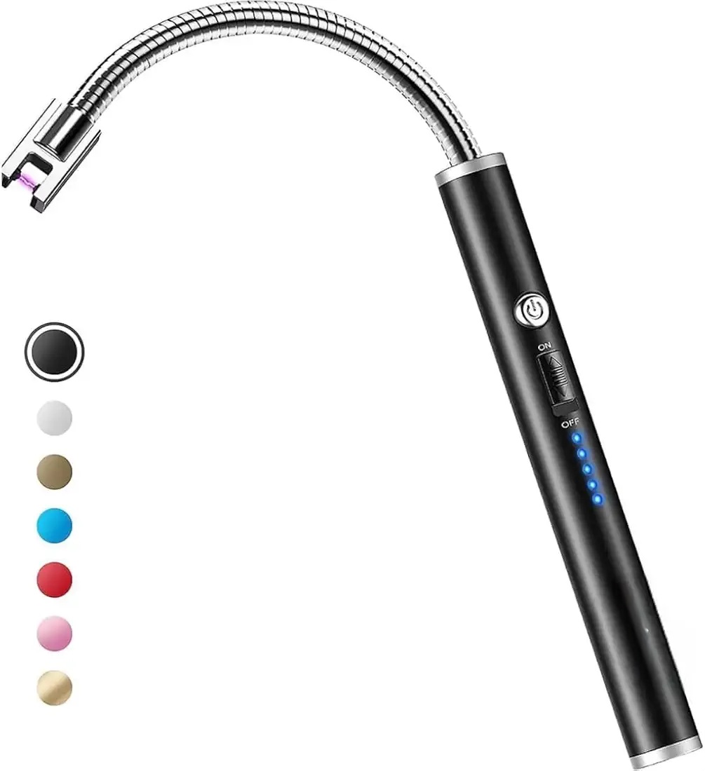 Electric Lighter for Candles Rechargeable Electric Gas Lighter for Kitchen Plasma Lighter Flameless Windproof USB Lighter 360° Flexible Neck Arc Lighter for Diwali Fireworks (Multicolour)