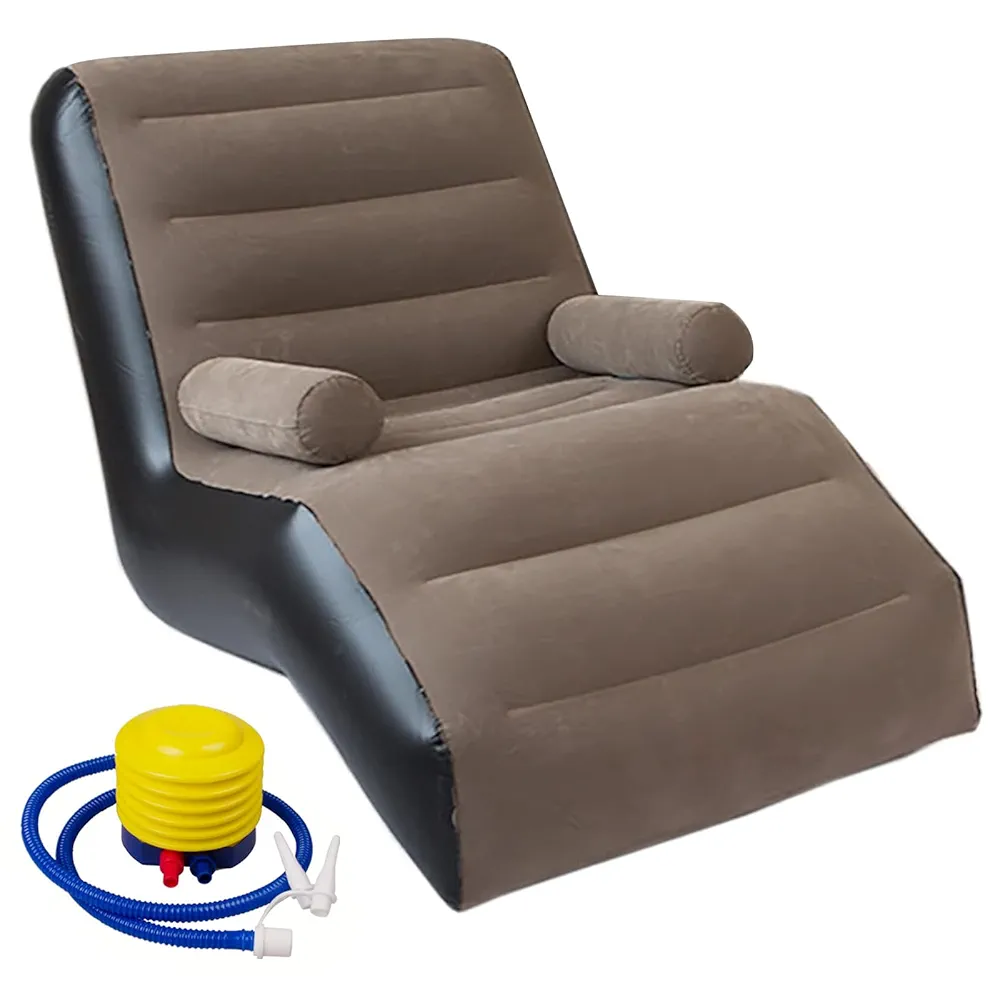 Sumkyle Inflatable Sofa Couch, Foldable Indoor Sofa Lounge Chair Sleeper Inflatable Lounger Air Sofa Chair Deck Chair for Bedroom Living Room Camping