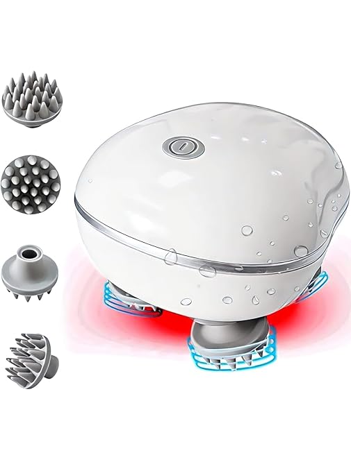 Electric Scalp Massager for Hair Growth | Rechargeable head massager for scalp | Mini Handheld Hair Massage Tool for Pain Relief, Dandruff, Stress, Hair Care | Automatic Smart massager machine.