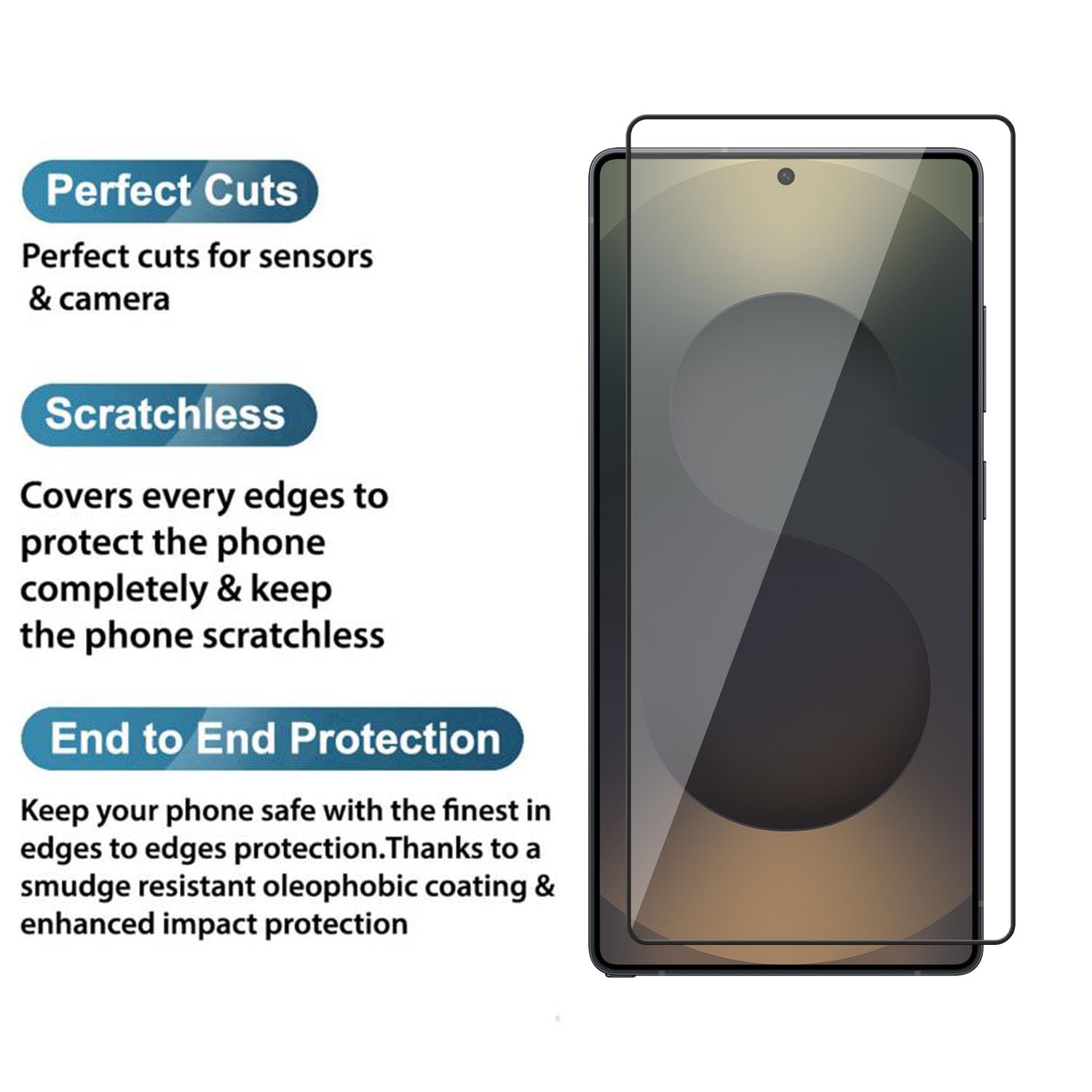 POPIO Military-Grade Gorilla Tempered Glass For Samsung Galaxy S25 Ultra (Black) 9H Hardness, Edge-to-Edge Full Coverage, Anti-Scratch, Bubble-Free, Ultra Clear HD Glass, Oleophobic Coating, Face ID Compatible