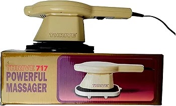 THRIVE 717W Handy Corded Electric Massager-COMBINED MOTION VARIATION-HIGHLY EFFECTIVE- HOT & COLD-VERY EFFICIENT | By TREE FIT, Brown