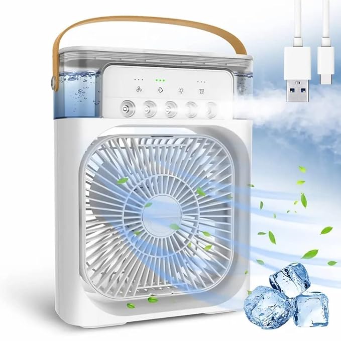 Generic Portable Air Cooler, 4L Mini AC with 3 Speed Settings, USB-Powered Personal Fan and Humidifier