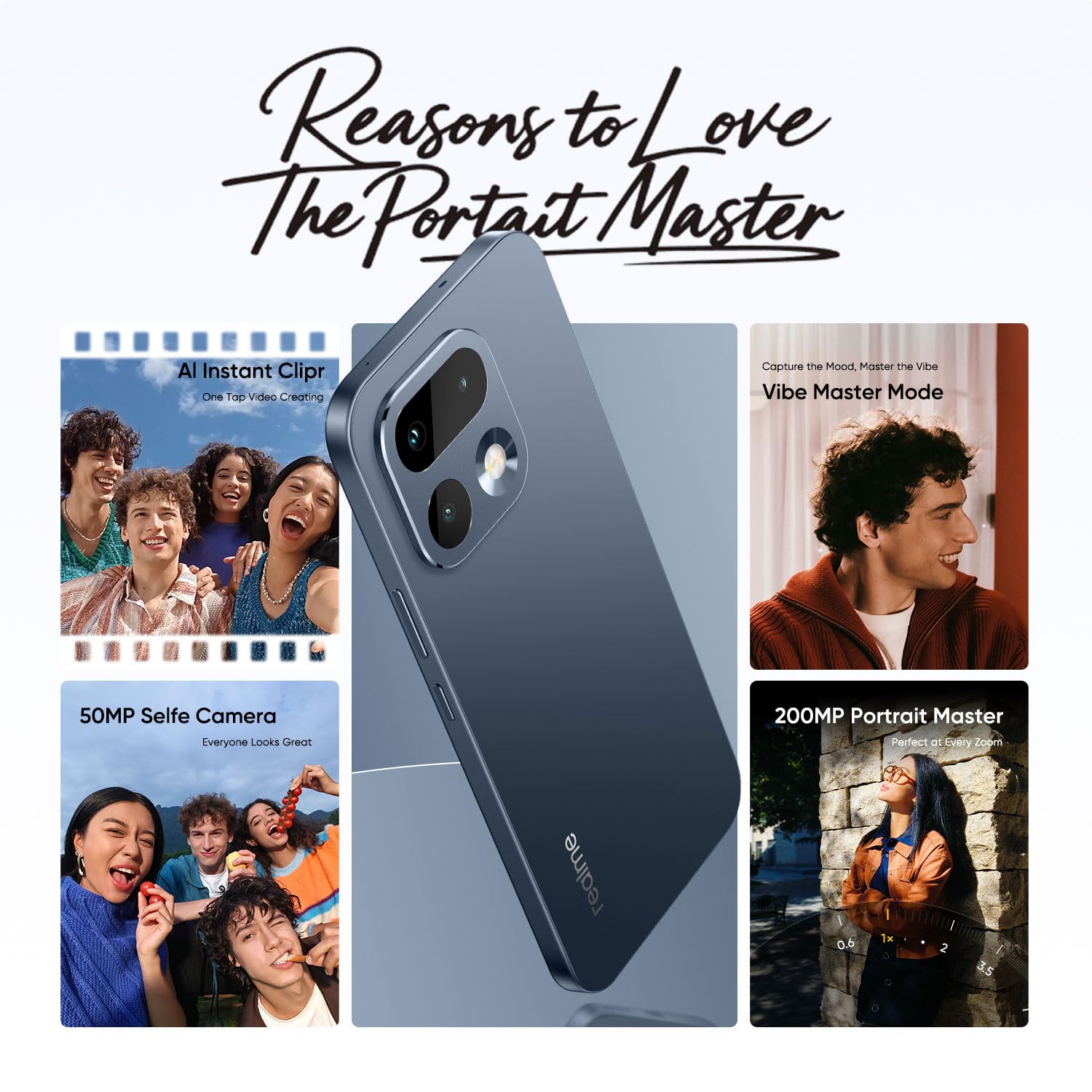 realme 16 Pro 5G Smartphone 8+256GB Pebble Grey, 144Hz AMOLED Display, 7000mAh Battery, 80W SuperVOOC, 200MP Primary Camera 50MP Front Camera, MediaTek 7300-Max Processor, IP69