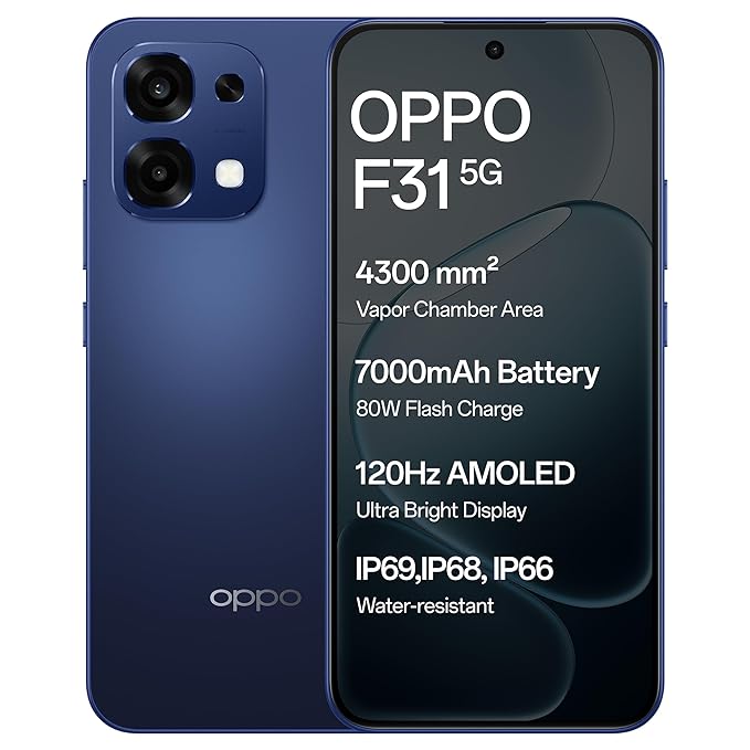 Oppo F31 5G (Midnight Blue, 8GB RAM, 128GB Storage)