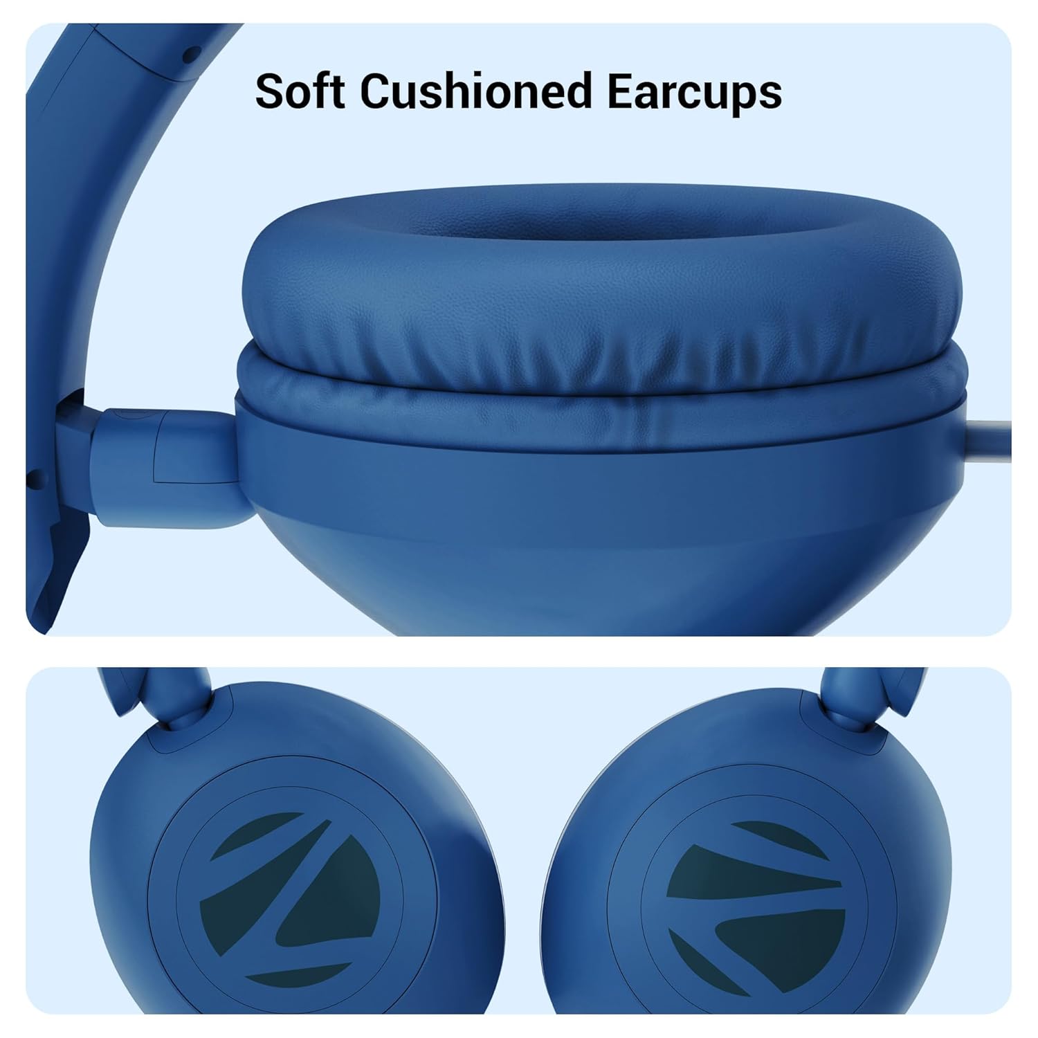 ZEBRONICS Boom Wired Headphone, Over Ear, in-Line MIC, Foldable, 1.5 Meter Cable, for 3.5mm (Mobile | Tablet | Laptop | MAC), Soft Cushion, 40mm Drivers (Blue)