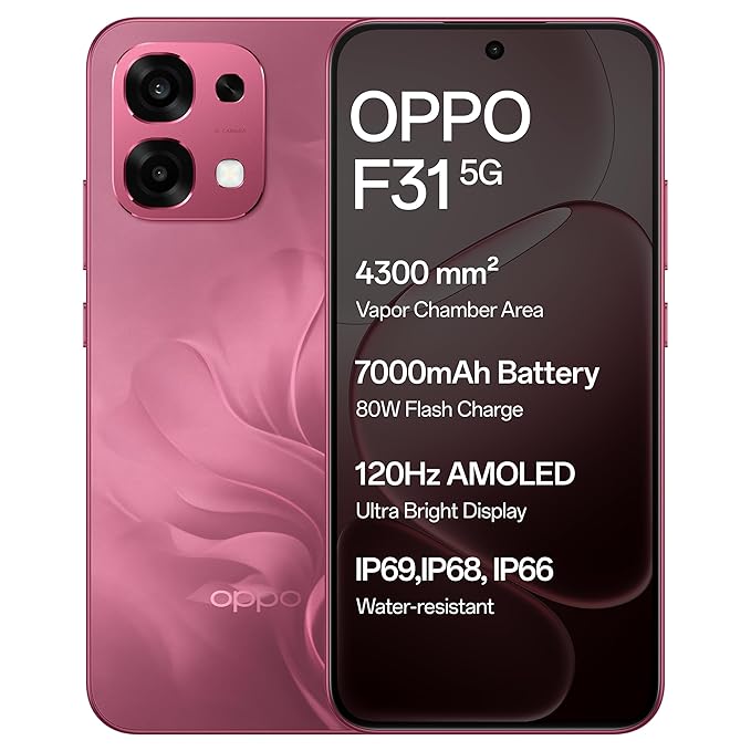 Oppo F31 5G (Bloom Red, 8GB RAM, 128GB Storage)